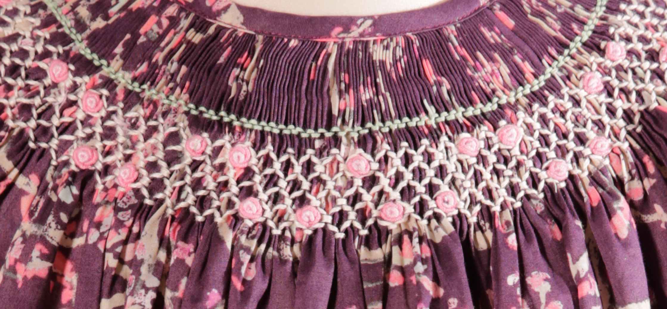 Plum Blossom Smocked Dress & Bonnet