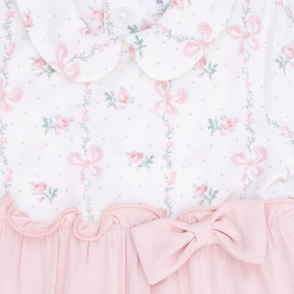 Dainty Buds and Bows Footie with Knotted Headband