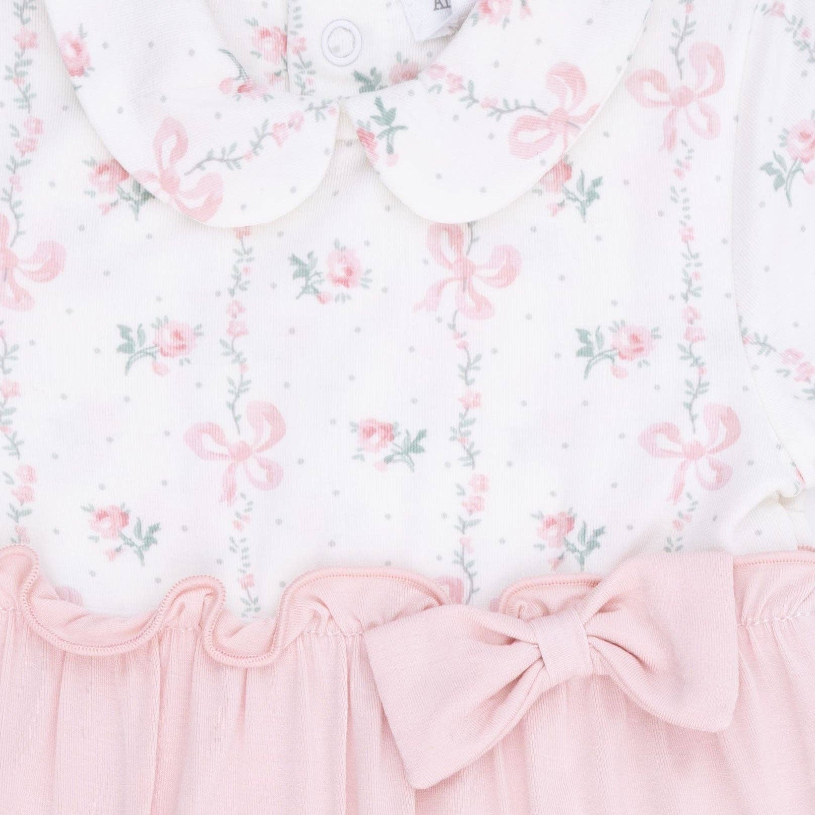 Dainty Buds and Bows Footie with Knotted Headband