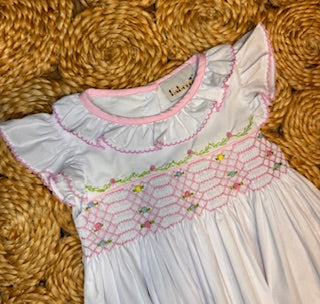 Pink Petals Smocked Dress