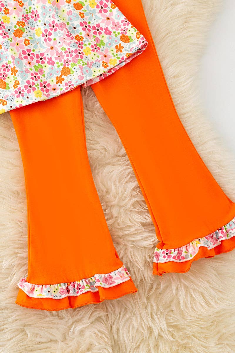 Pumpkin Blooms Smocked Tunic & Ruffle Pants Set