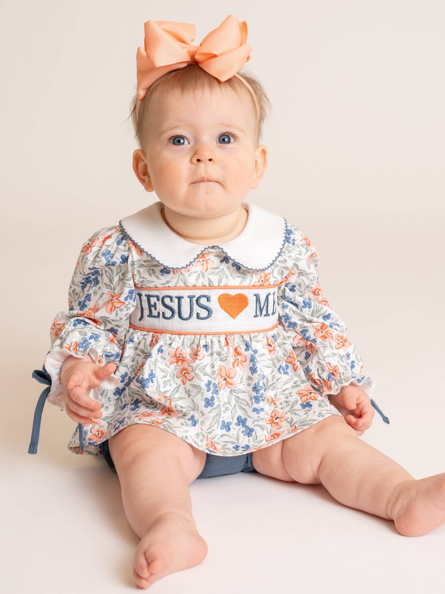 Graceful Floral "Jesus Loves Me" Bloomers Outfit
