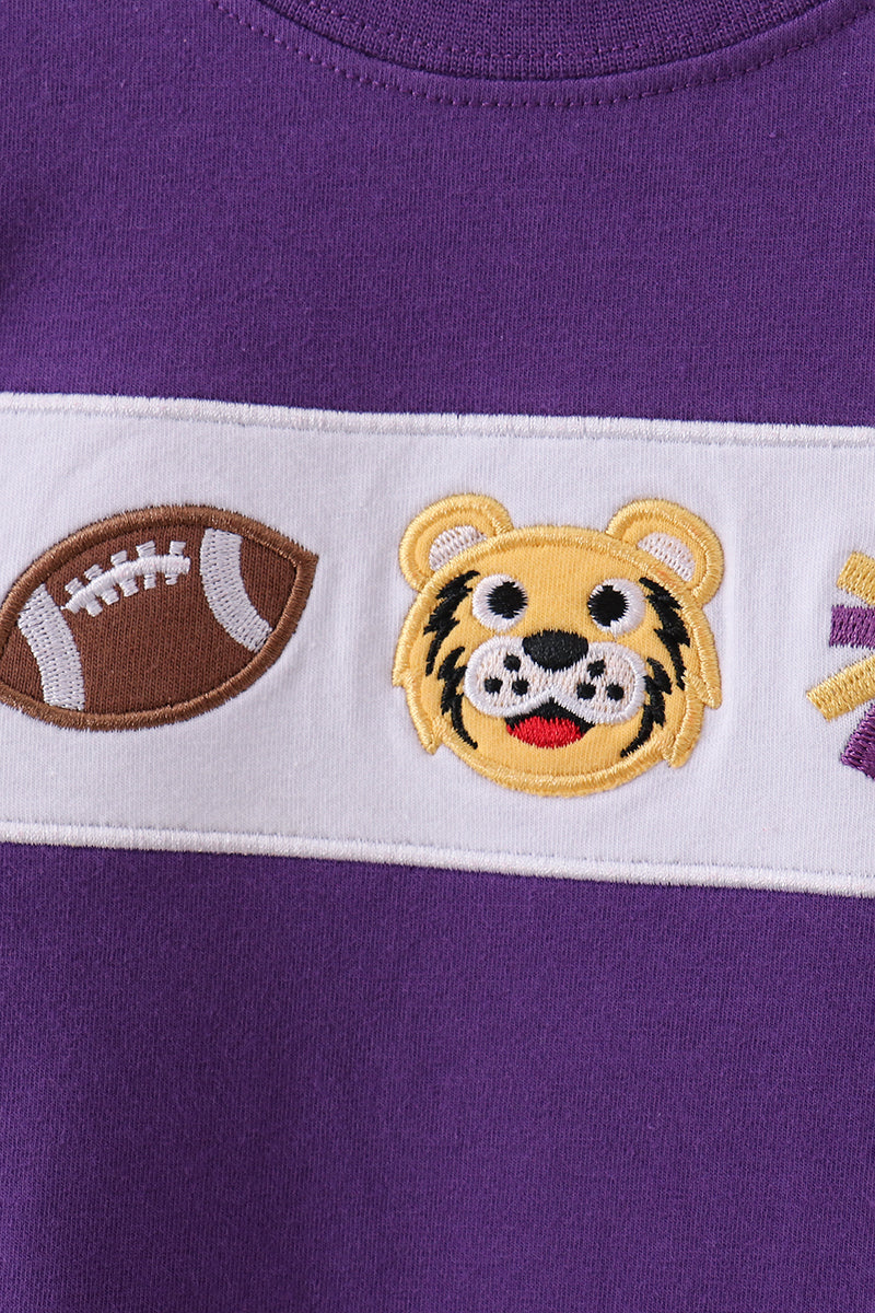 Purple LSU Tiger Game Day Appliqué Shirt