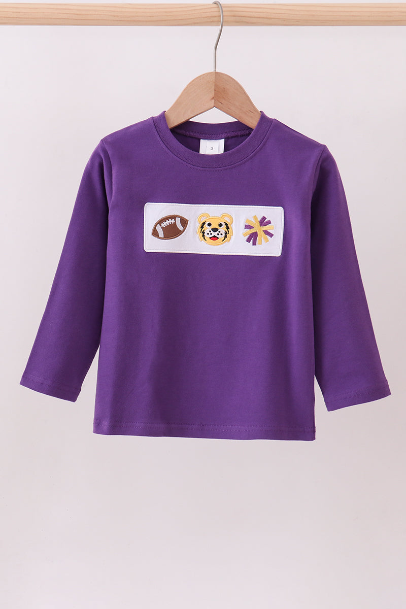 Purple LSU Tiger Game Day Appliqué Shirt