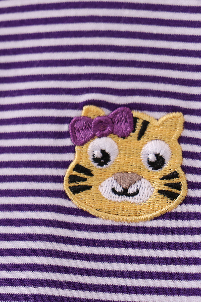 Purple & Gold Striped Tiger Dress