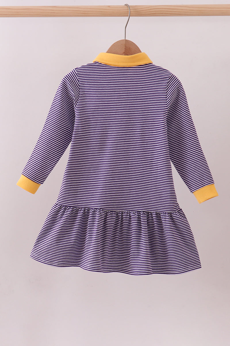 Purple & Gold Striped Tiger Dress