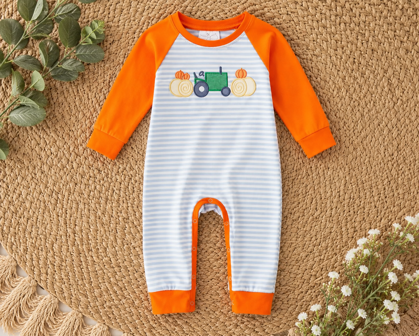 Pumpkin Patch Tractor Infant Romper