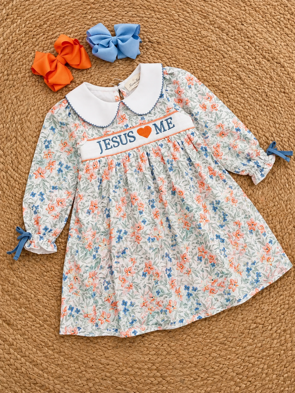 Graceful Floral "Jesus Loves Me" Dress