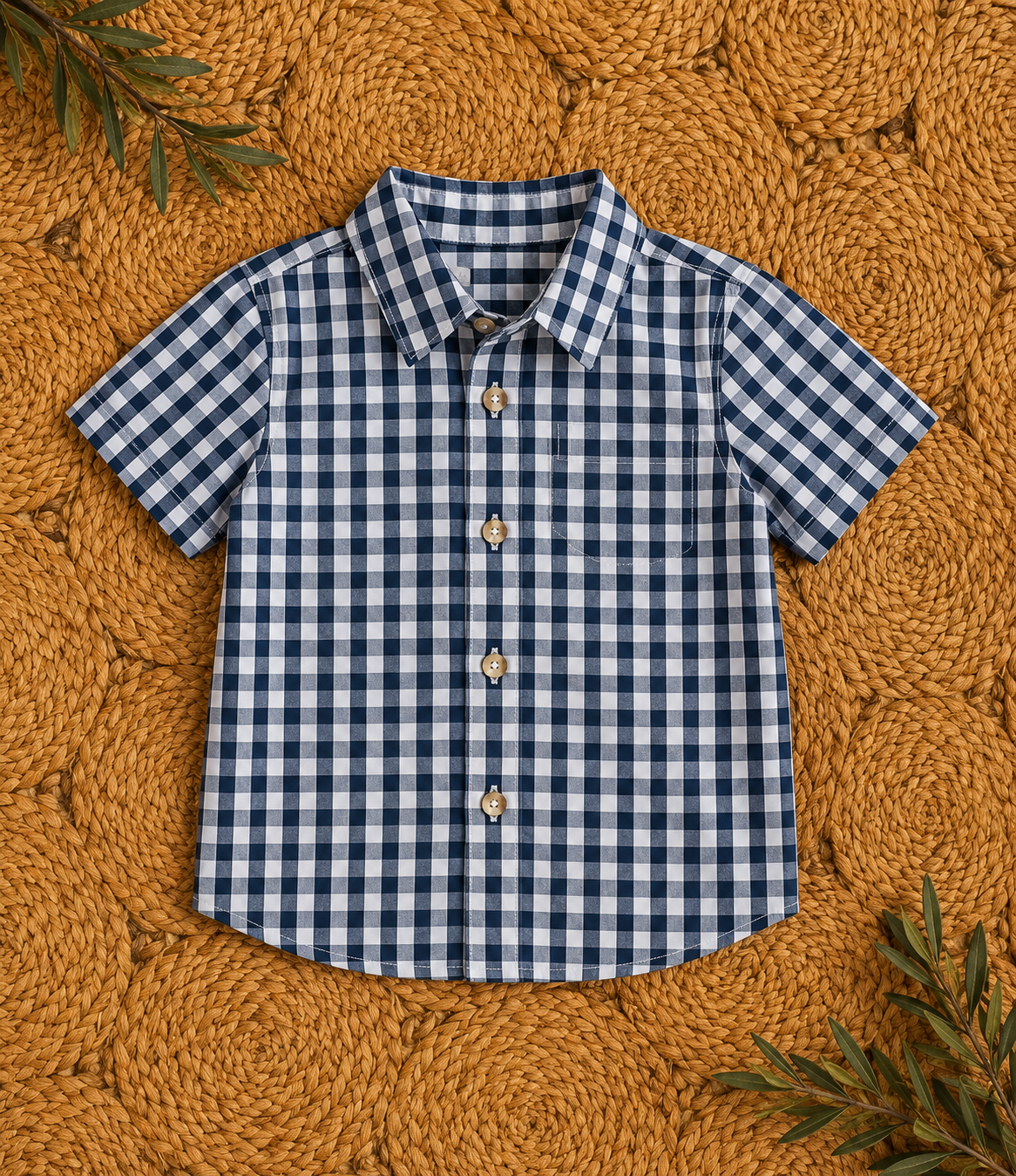 Classic Navy Gingham Rugged Butts Button-Down