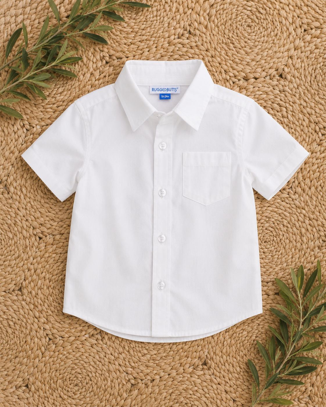 Classic White Rugged Butts Button-Up Shirt
