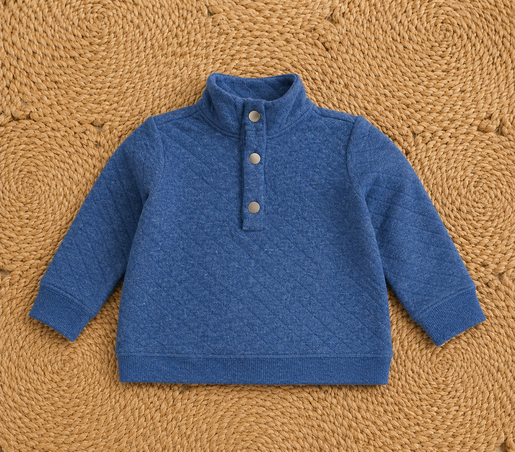 Heathered Indigo Rugged Butts Quilted Pullover