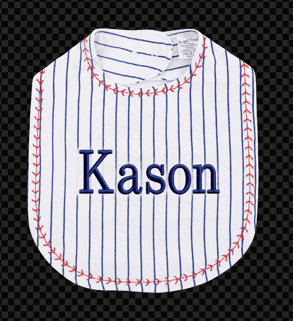 Baseball Stitch Feeding Bib