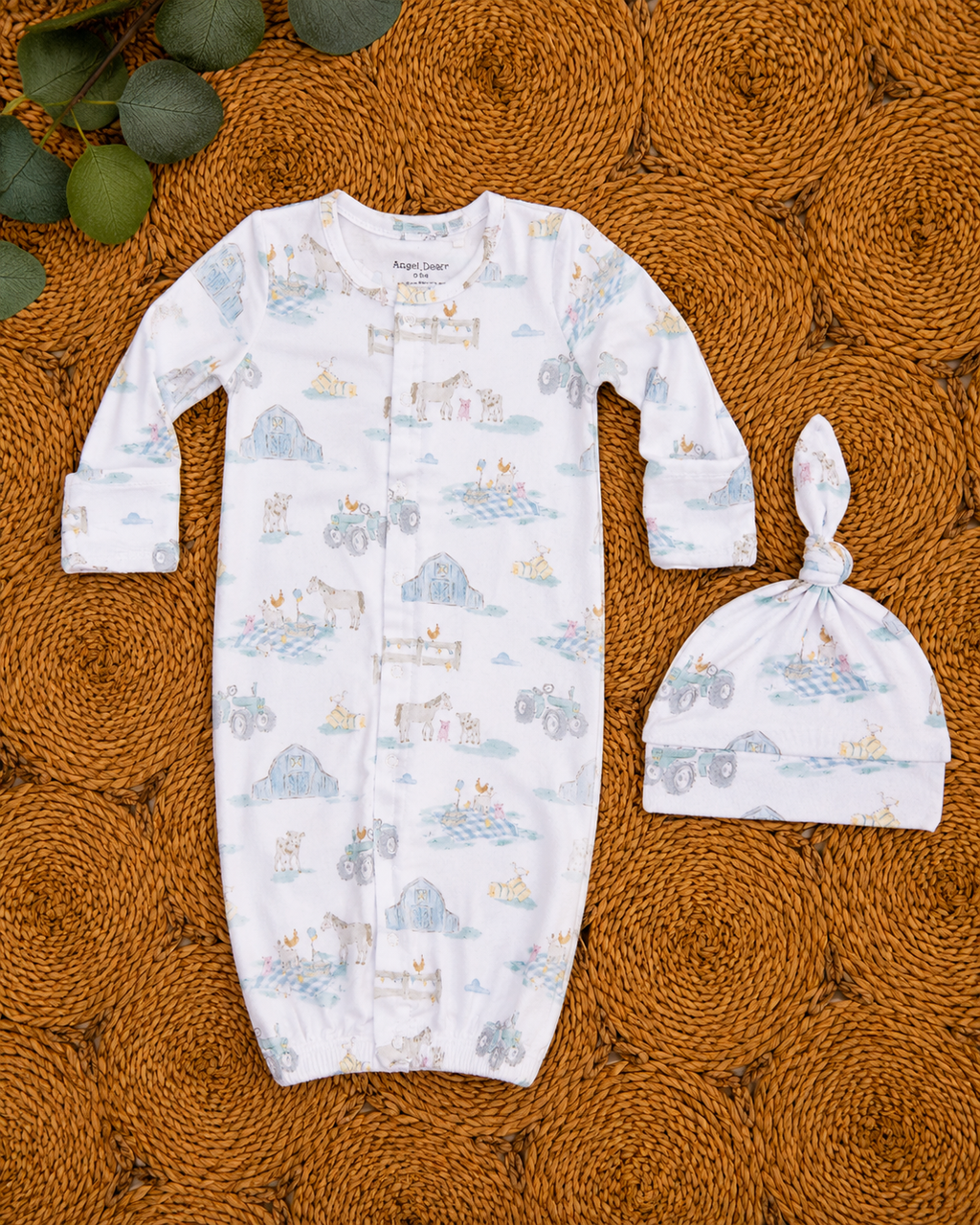Blue Farm Convertible Gown & Knotted Hat Set