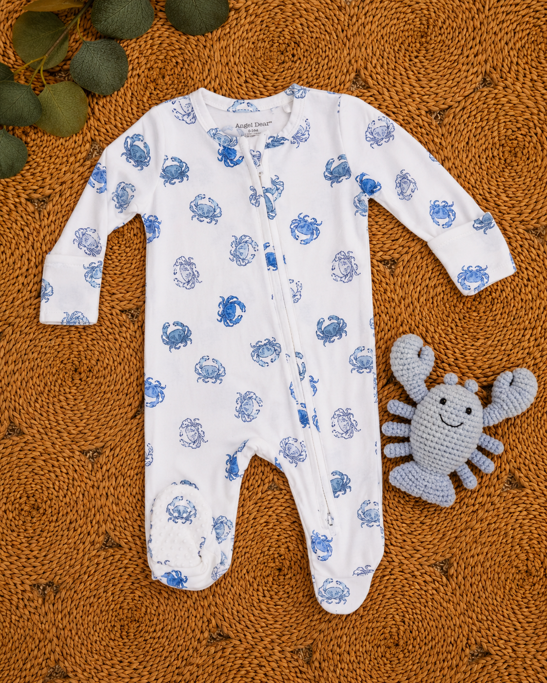 Blue Crab Bamboo Footie