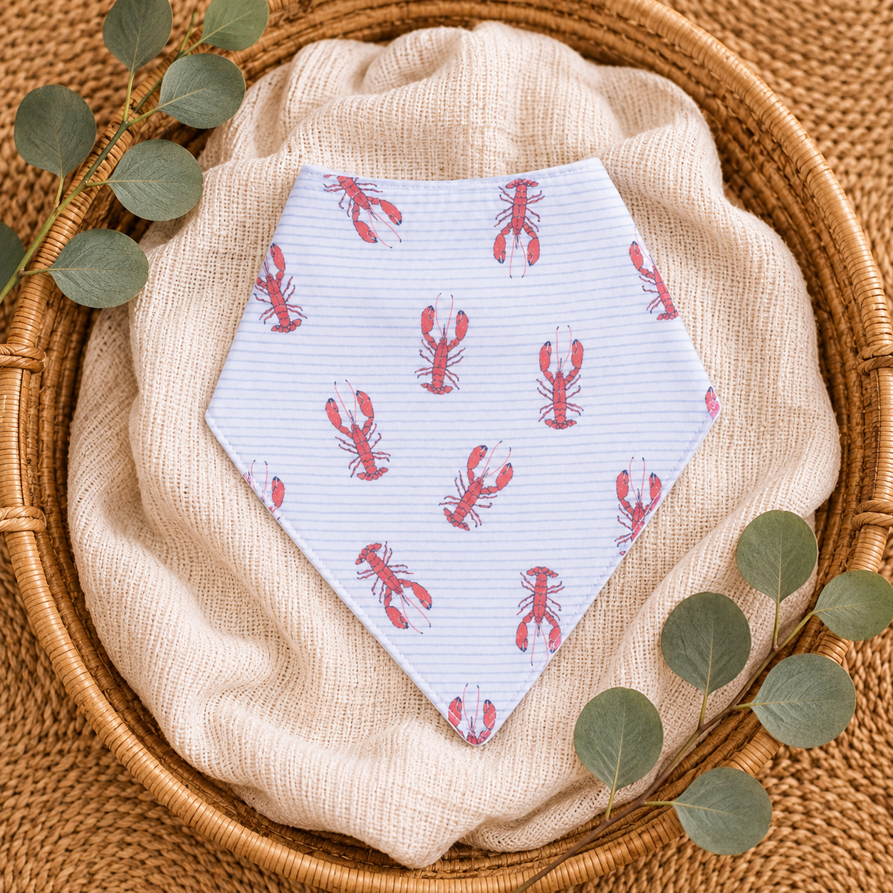 Louisiana Lobster Bamboo Bandana Bib