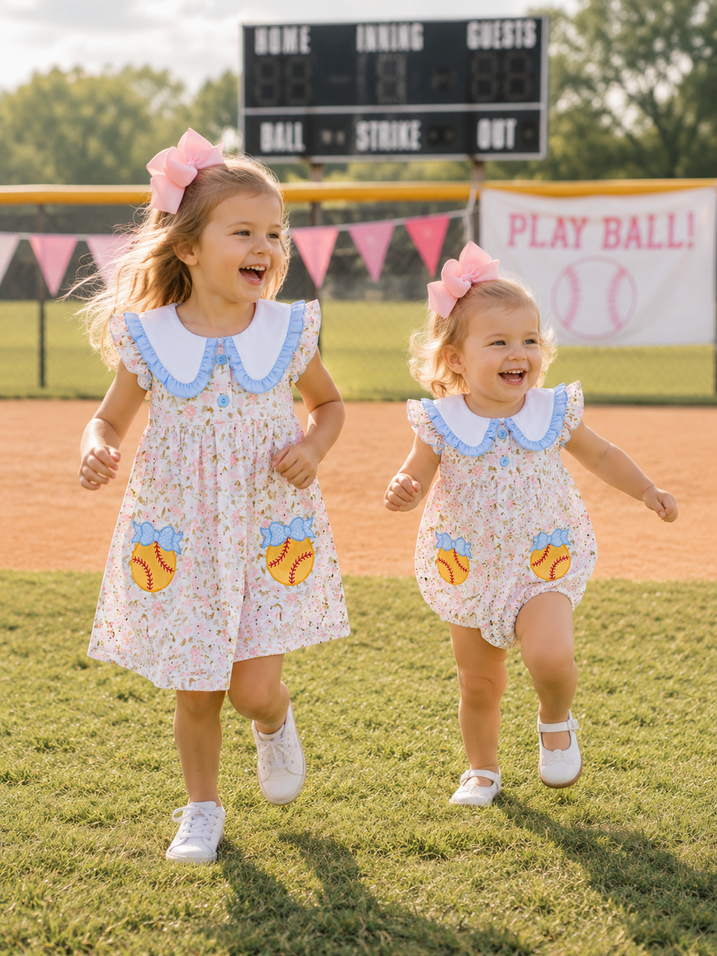 Playtime Softball Embroidered Bubble