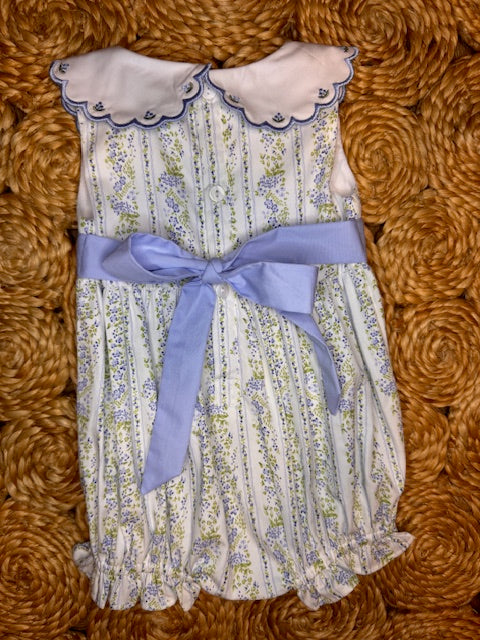 French Blue Garden Scallop Collar Dress