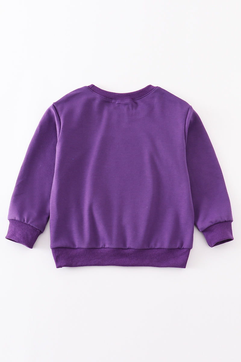Ladies LSU Purple Tiger Sequin Sweatshirt