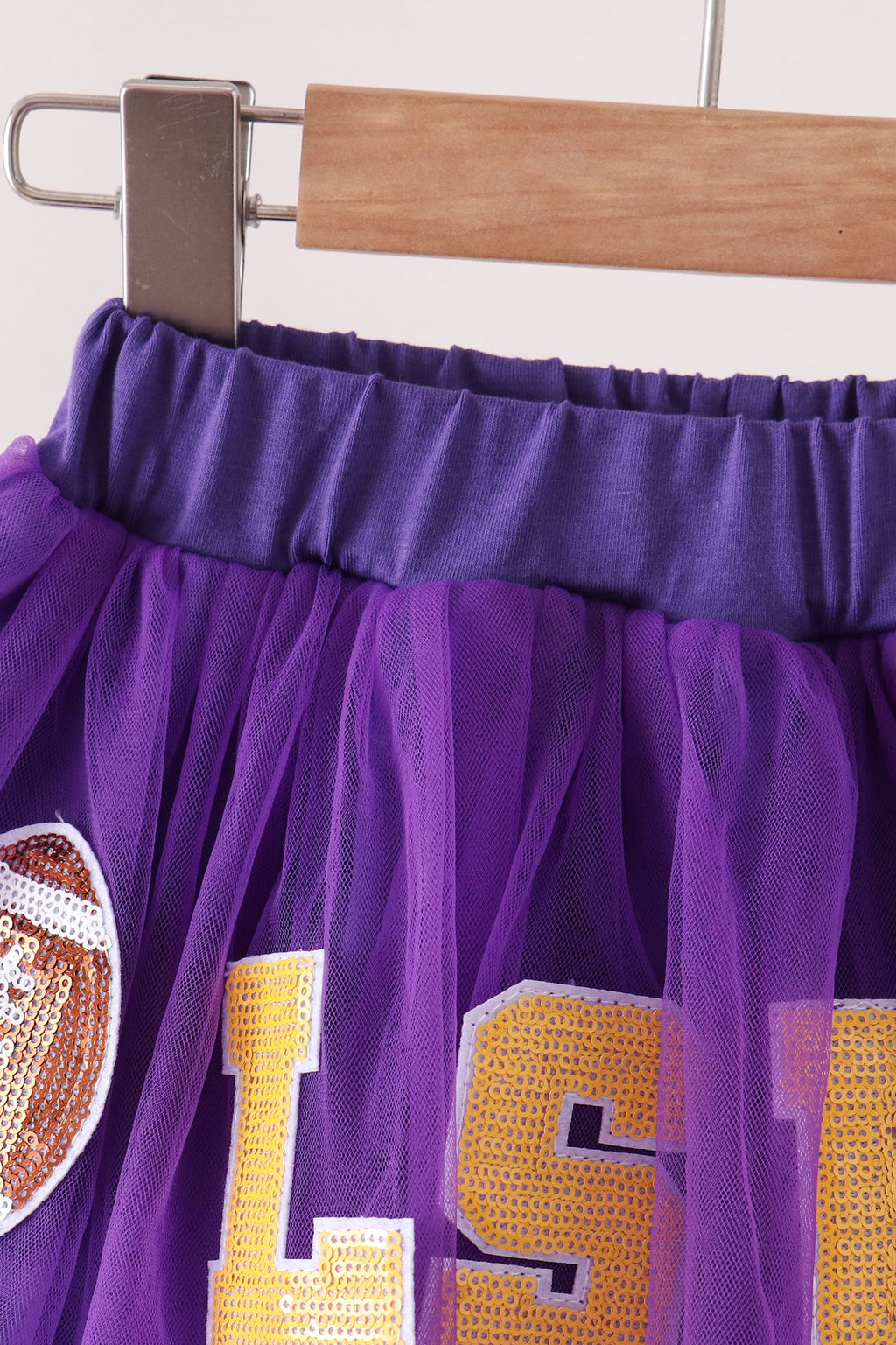 LSU Purple & Gold Sequin Football Tutu Skirt