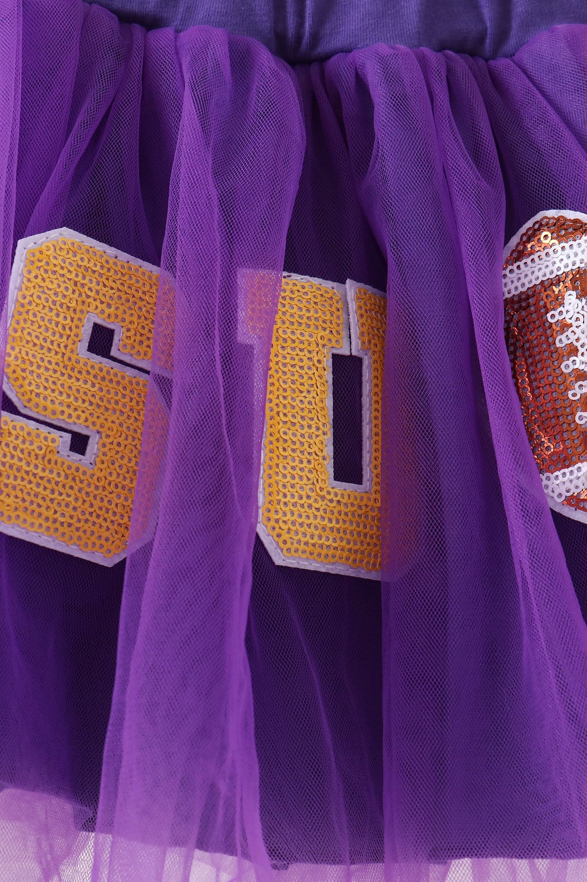 LSU Purple & Gold Sequin Football Tutu Skirt