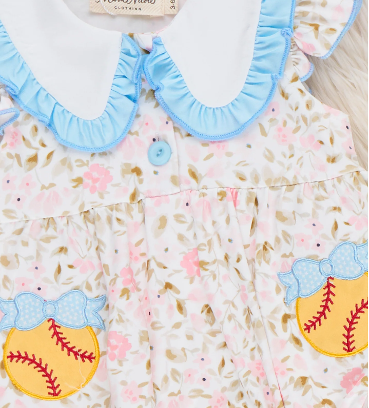 Playtime Softball Embroidered Bubble