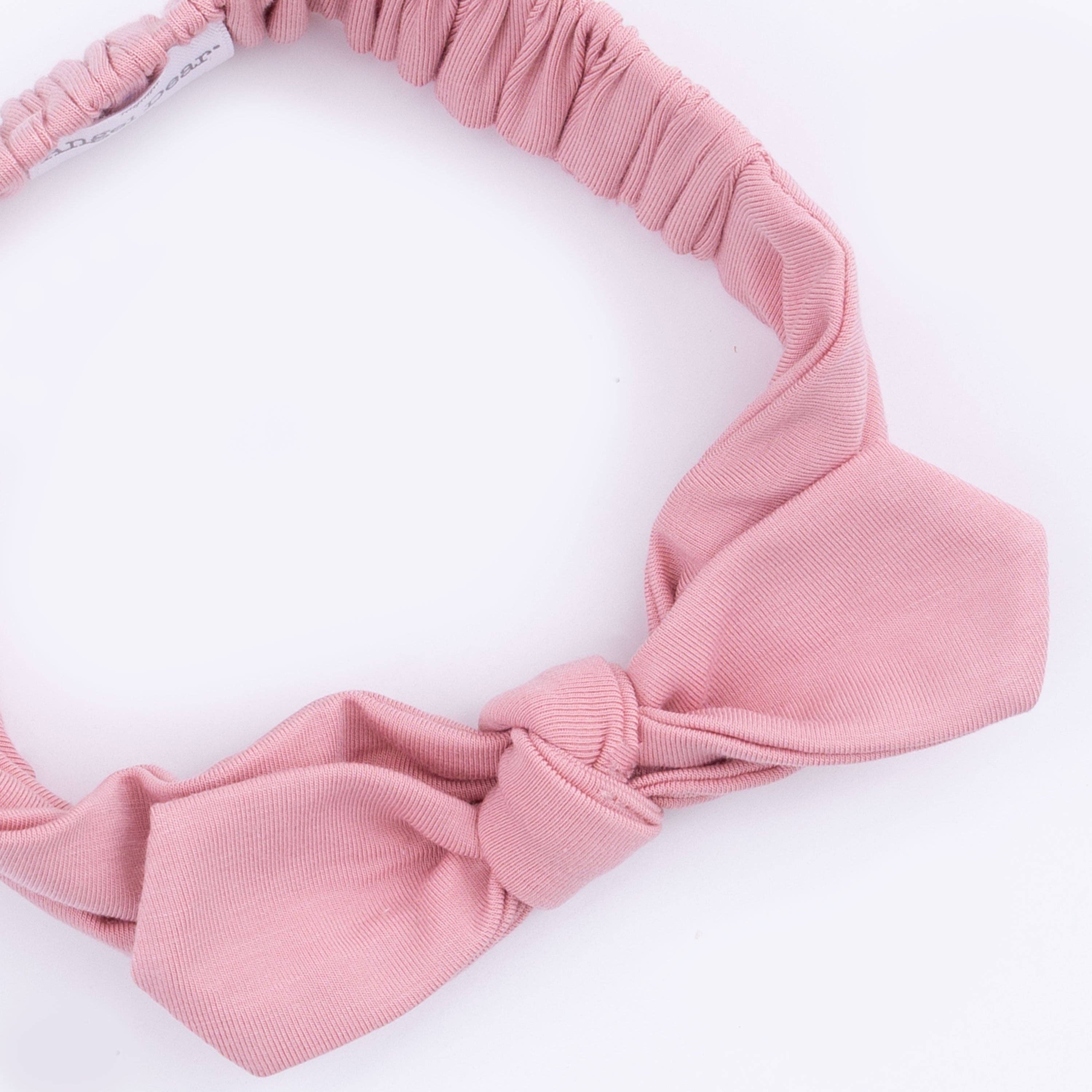 Solid Rose Elegance Knotted Gown & Headband Set