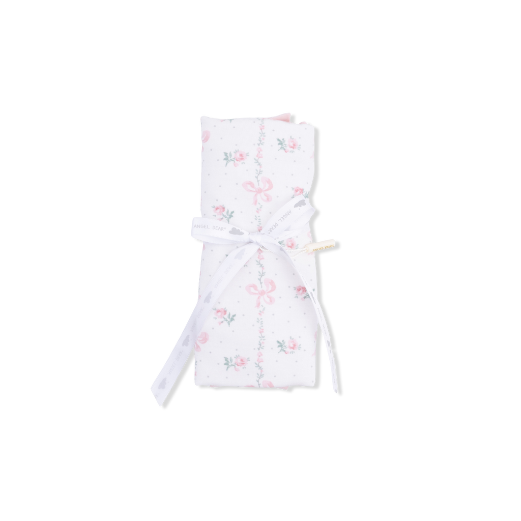 Dainty Buds and Bows Ruffle Burp Cloth