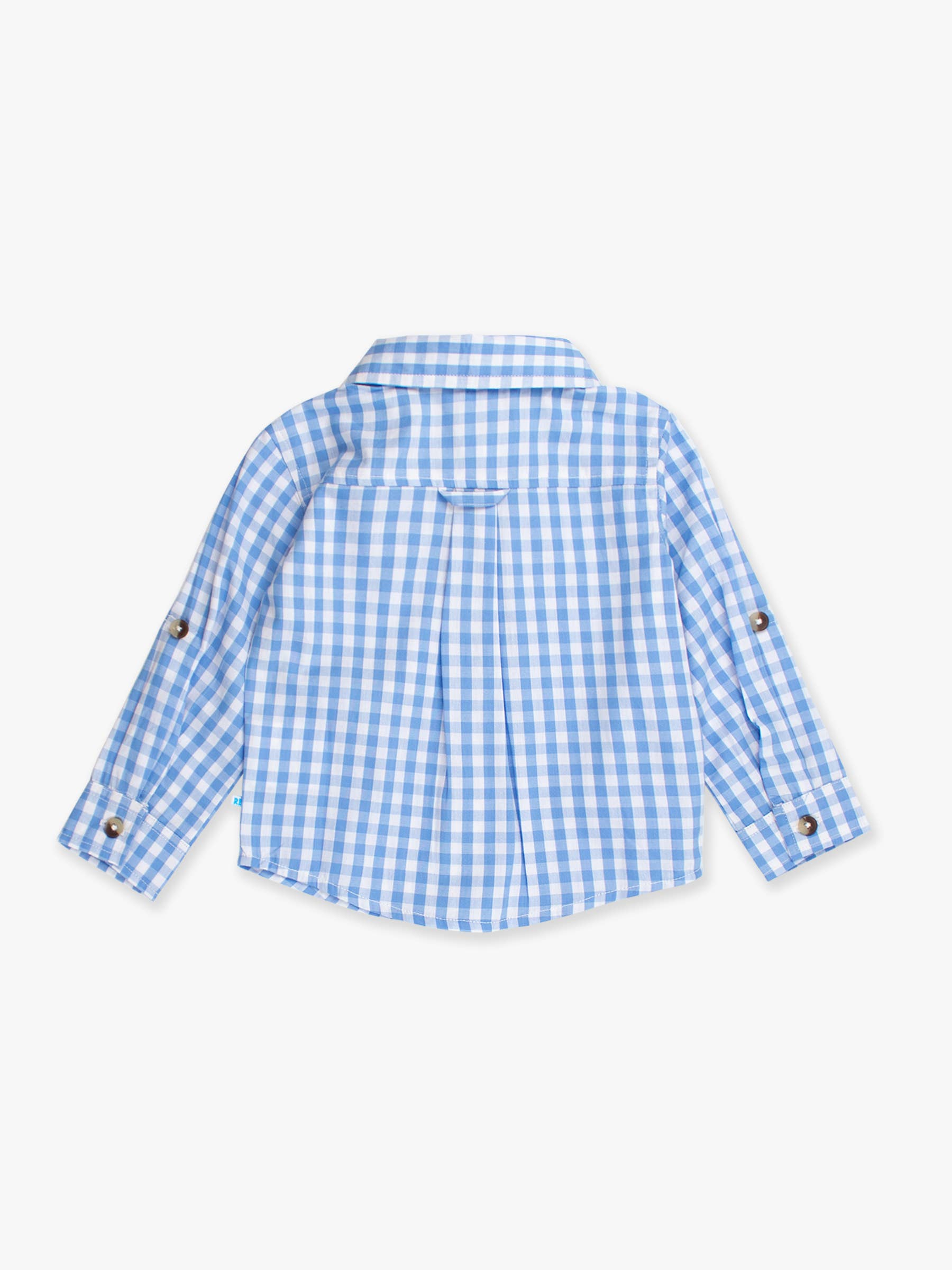 Periwinkle Blue Gingham Rugged Butts Roll-Tab Button Down