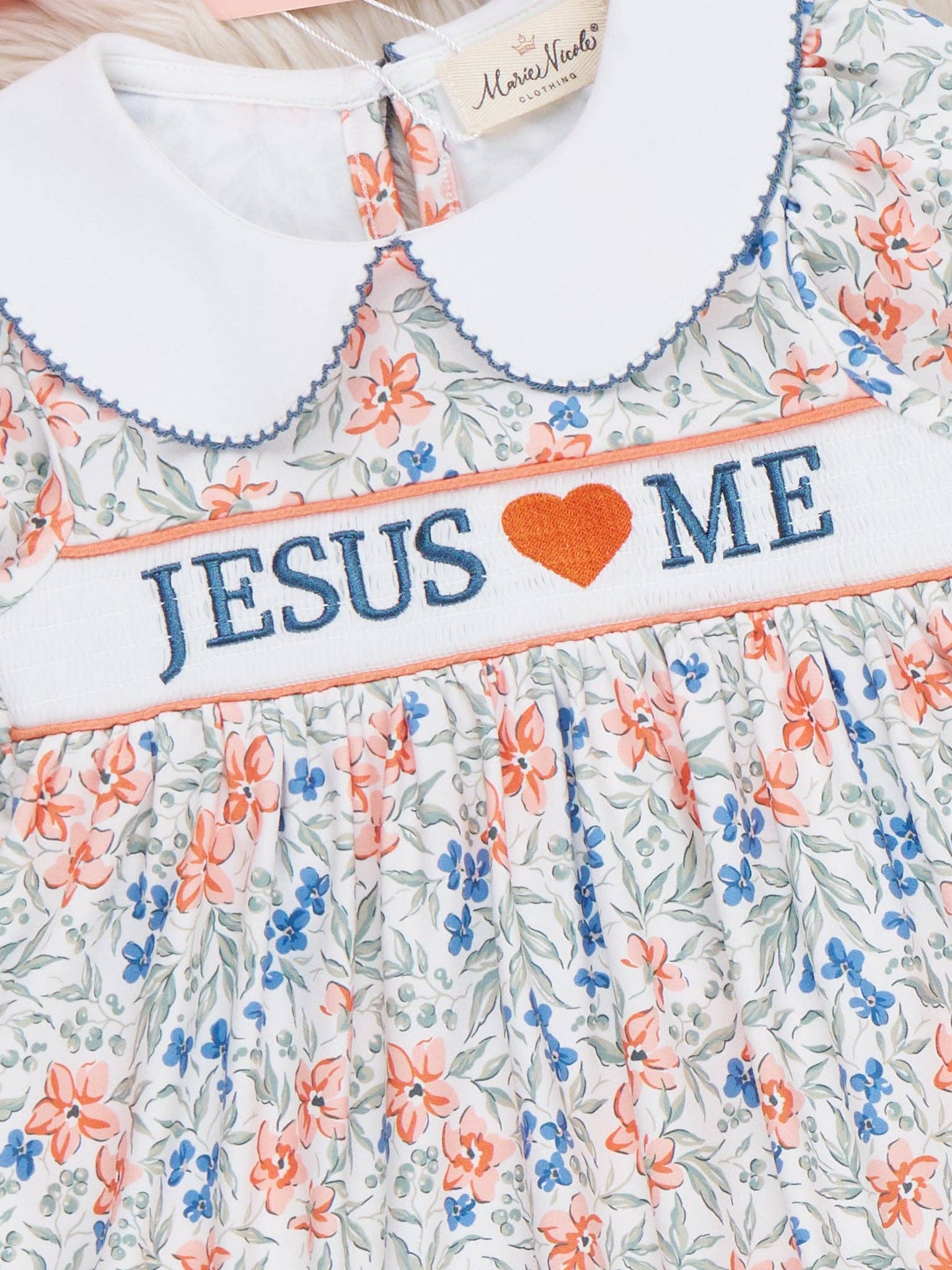 Graceful Floral "Jesus Loves Me" Dress