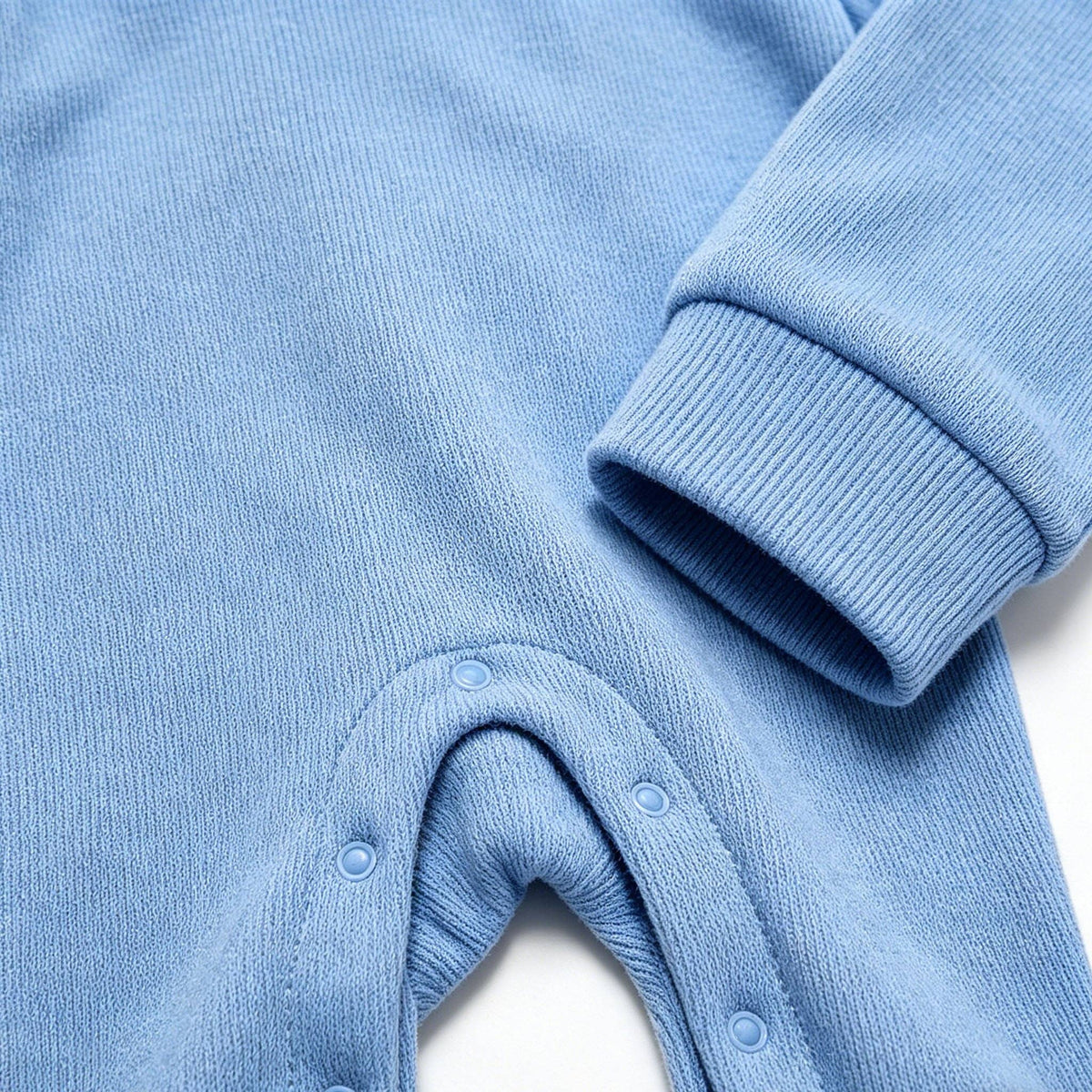Classic Blue Knit Shawl Collar Romper