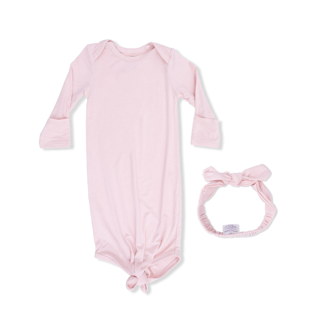 Solid Lotus Knotted Gown & Knotted Headband Set