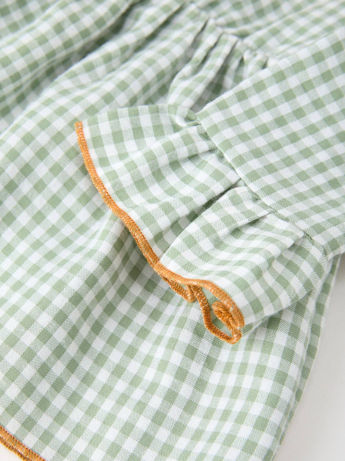 Green Gingham Pumpkin Ruffle Top & Bloomer Set