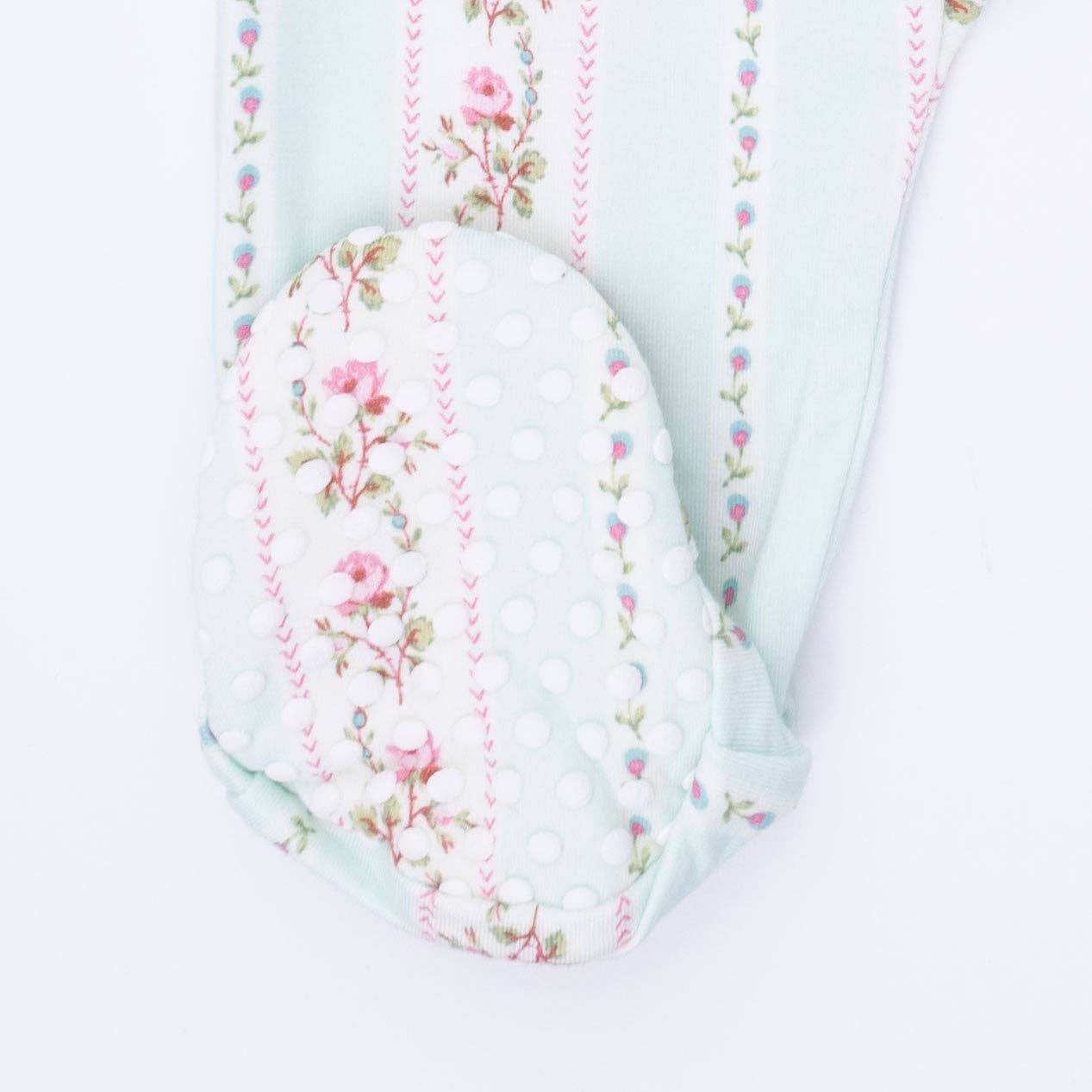 Vintage Rose Ruffle Bamboo Footie