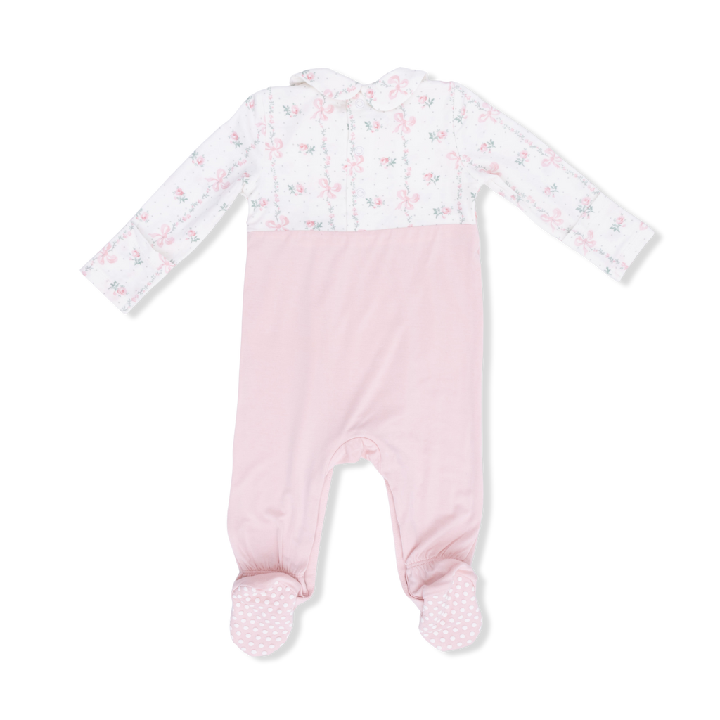 Dainty Buds and Bows Footie with Knotted Headband