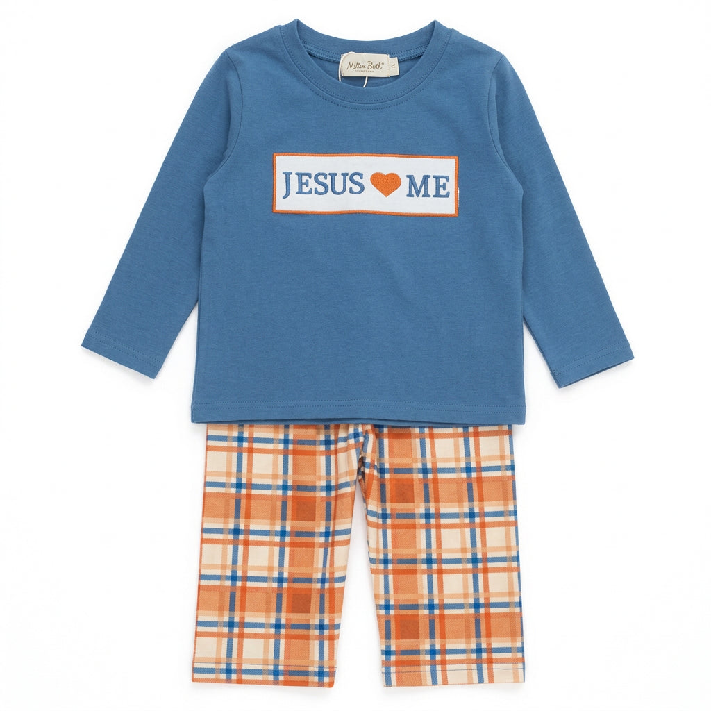 Graceful Plaid Boys "Jesus Loves Me" Outfit